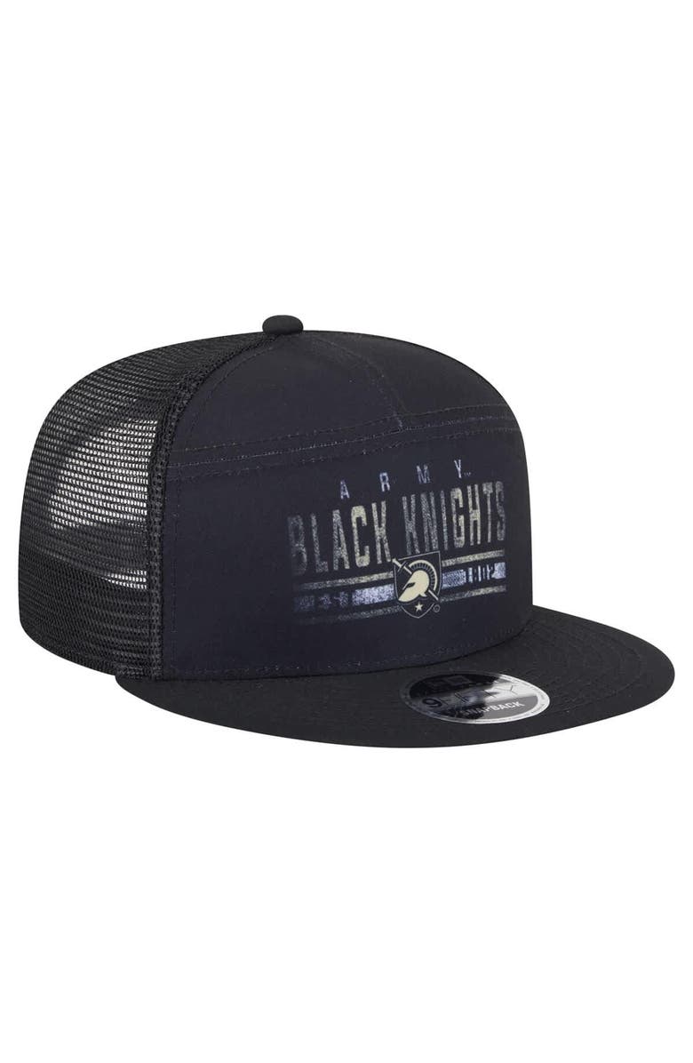 New Era Men's New Era Black Army Black Knights Split Panel 9FIFTY Snapback Trucker Hat, Alternate, color, Black
