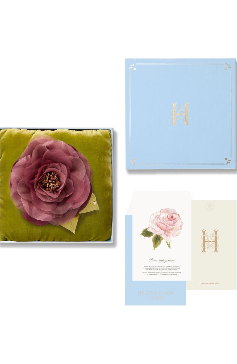 Helena Simon The Mauve Open Rose Floral Brooch, Alternate, color, Mauve