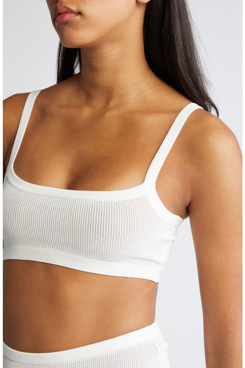 Square Neck Sweater Bralette, Alternate, color, WHITE