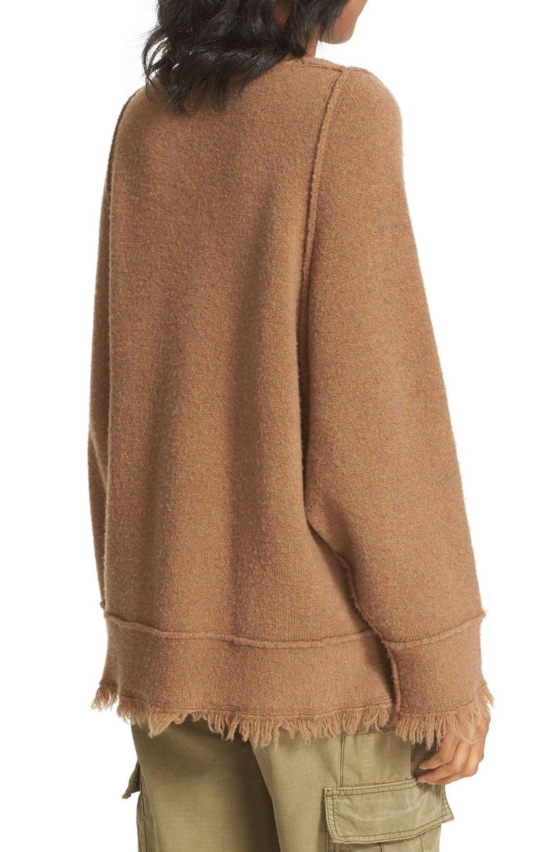 Free People Irresistible Fringe Trim Sweater, Alternate, color, Terracotta