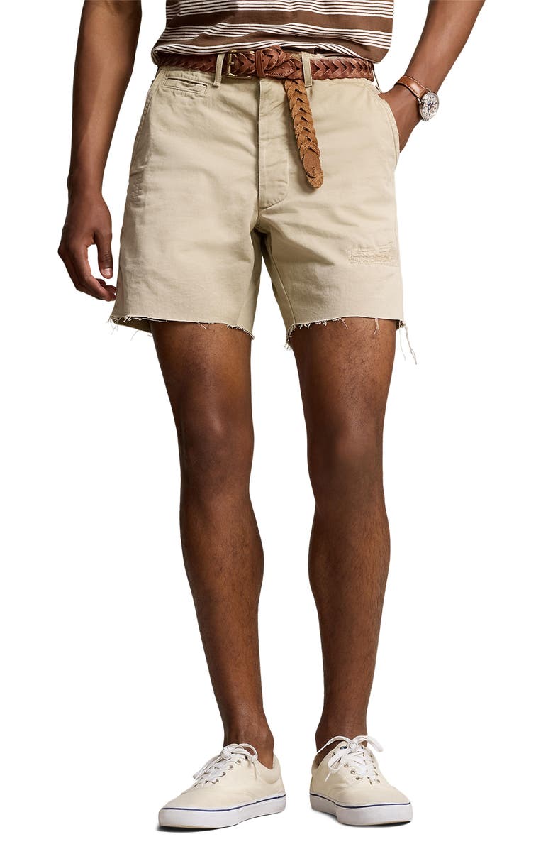 Polo Ralph Lauren Heritage Twill Cuff Off Shorts, Main, color, Haywell