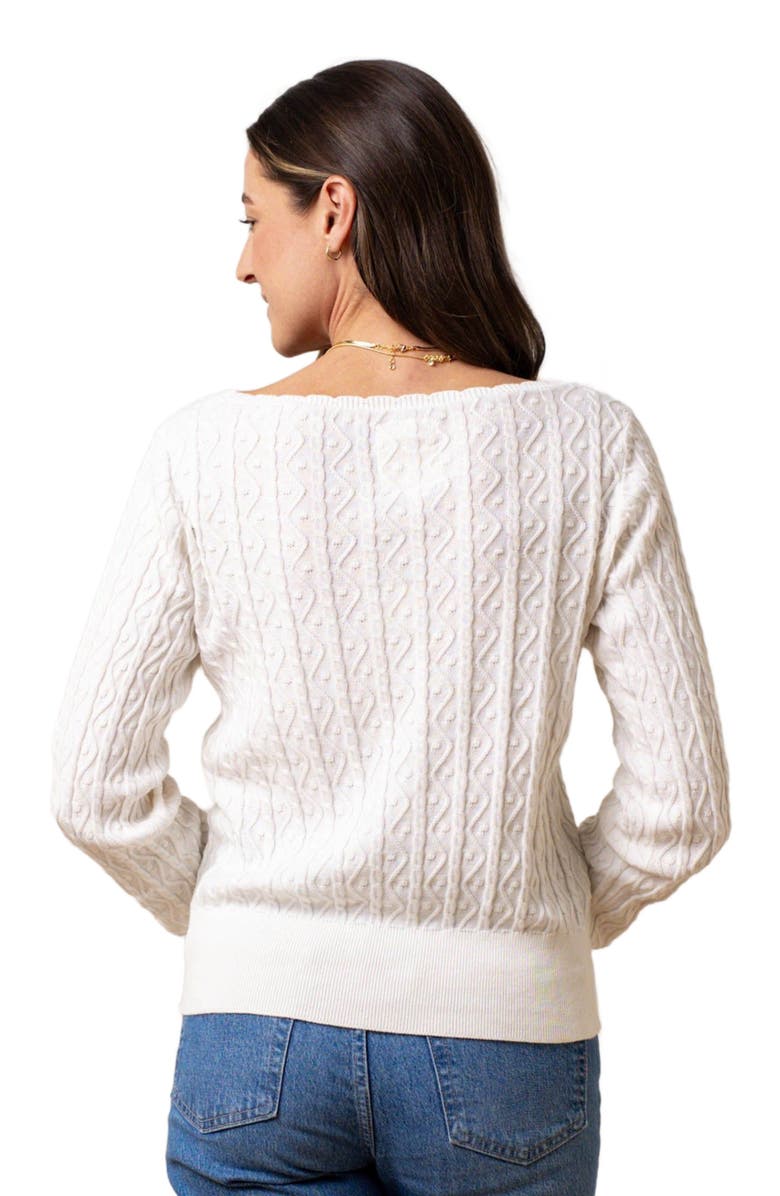 Hope & Henry Women's Organic Cable Button Front Sweater, Alternate, color, 