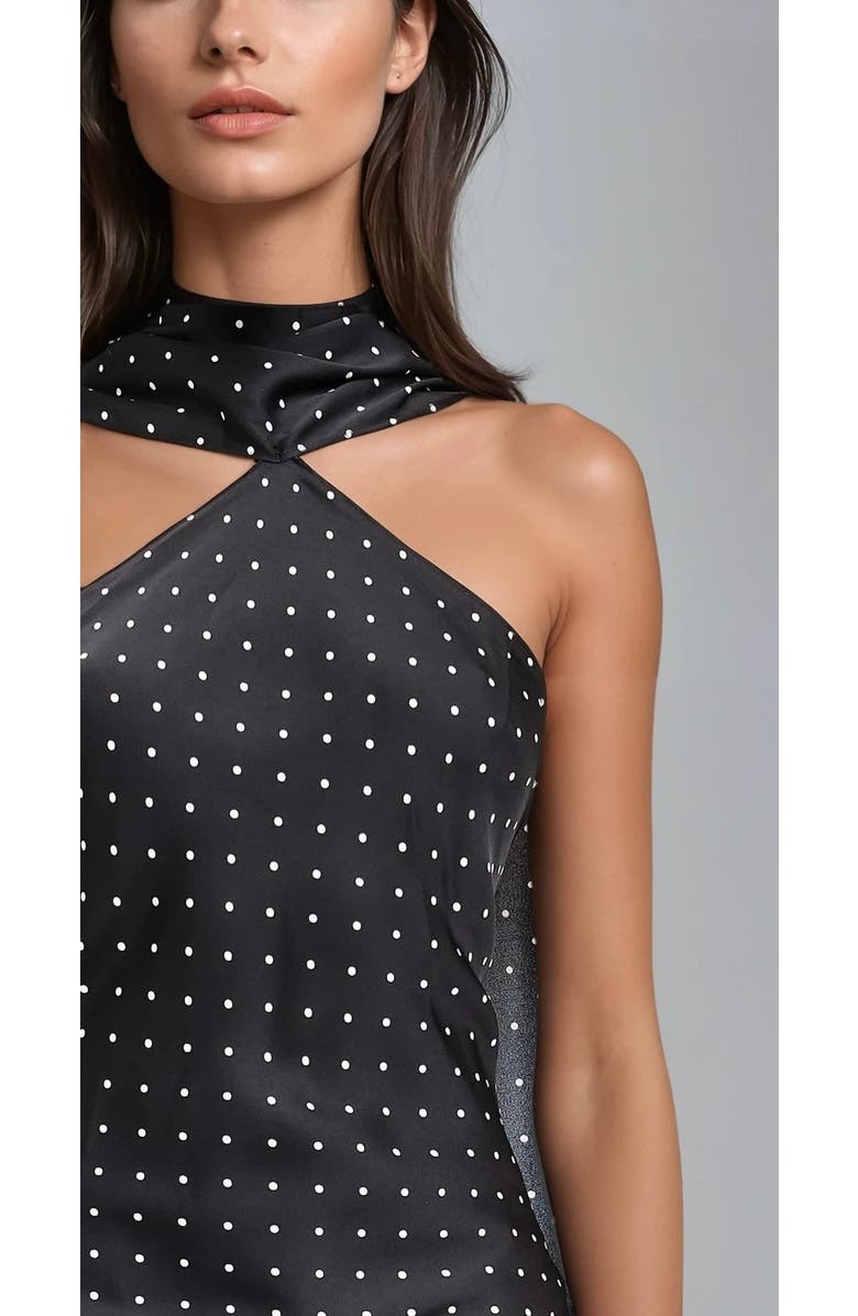 Sisterly Léonie Halter Polka-Dot Satin Gown, Alternate, color, Polka Dot