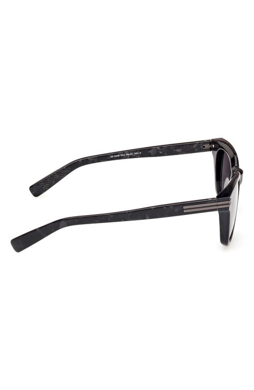 Zegna 50mm Rounfd Sunglasses In Black