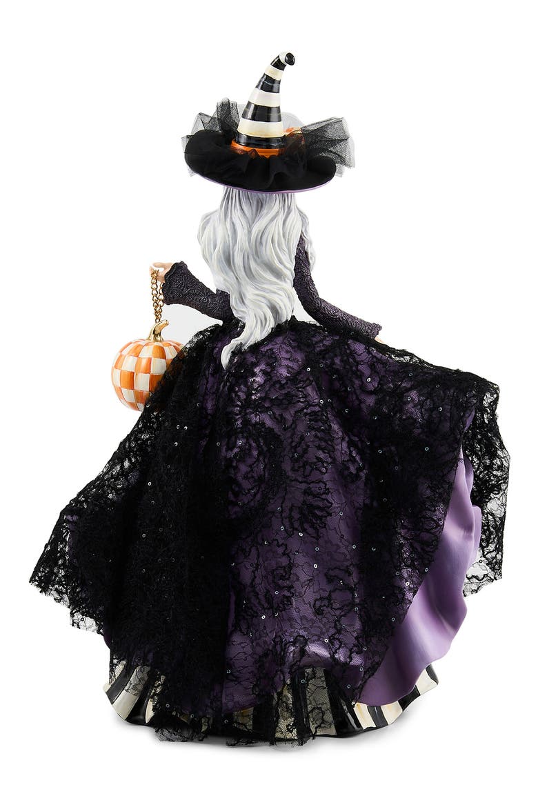 Pumpkin Belle Illuminated Witch Ornament, Alternate, color, BLACK