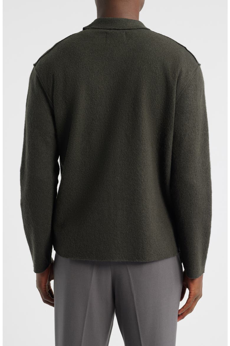 Jonas 6398 Boiled Merino Wool Zip Cardigan, Alternate, color, DARK ARMY