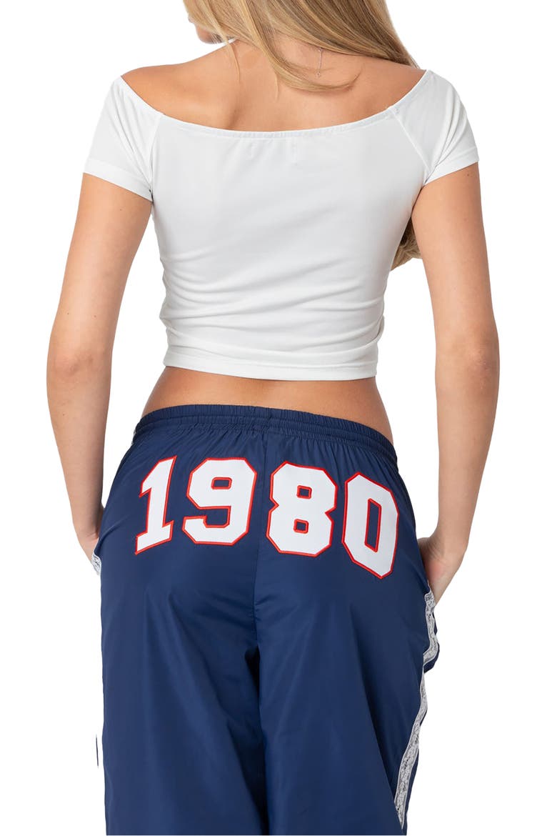 Alexandera Ballet Neck Crop T-Shirt, Alternate, color, WHITE