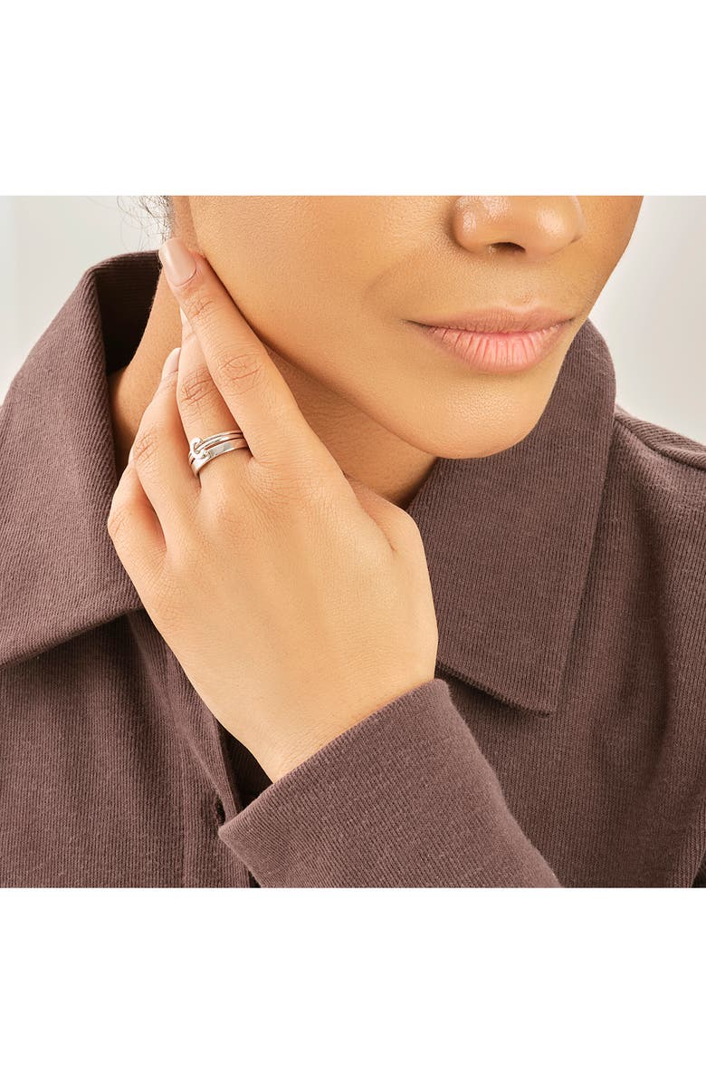 Sterling Forever Sterling Silver Initial Ring - Set of 3 - C, Alternate, color, 