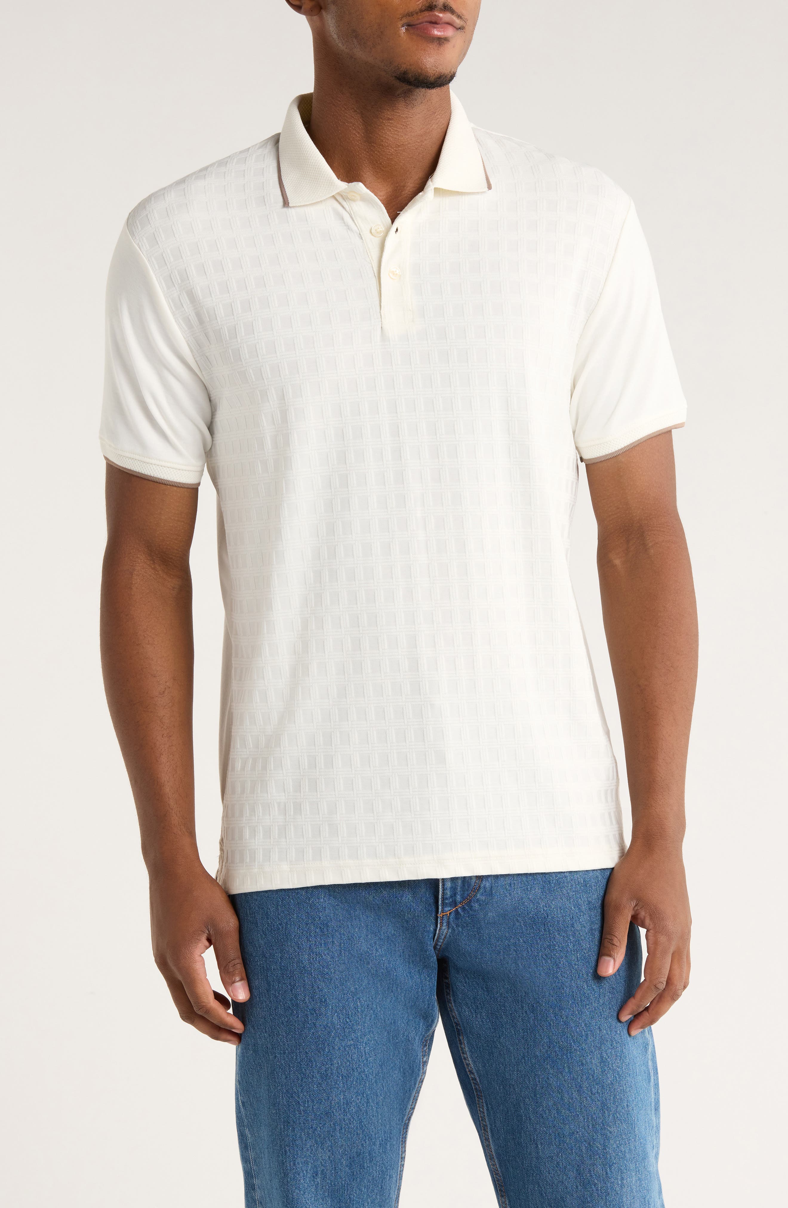 DENIM AND FLOWER Textured Tip Polo