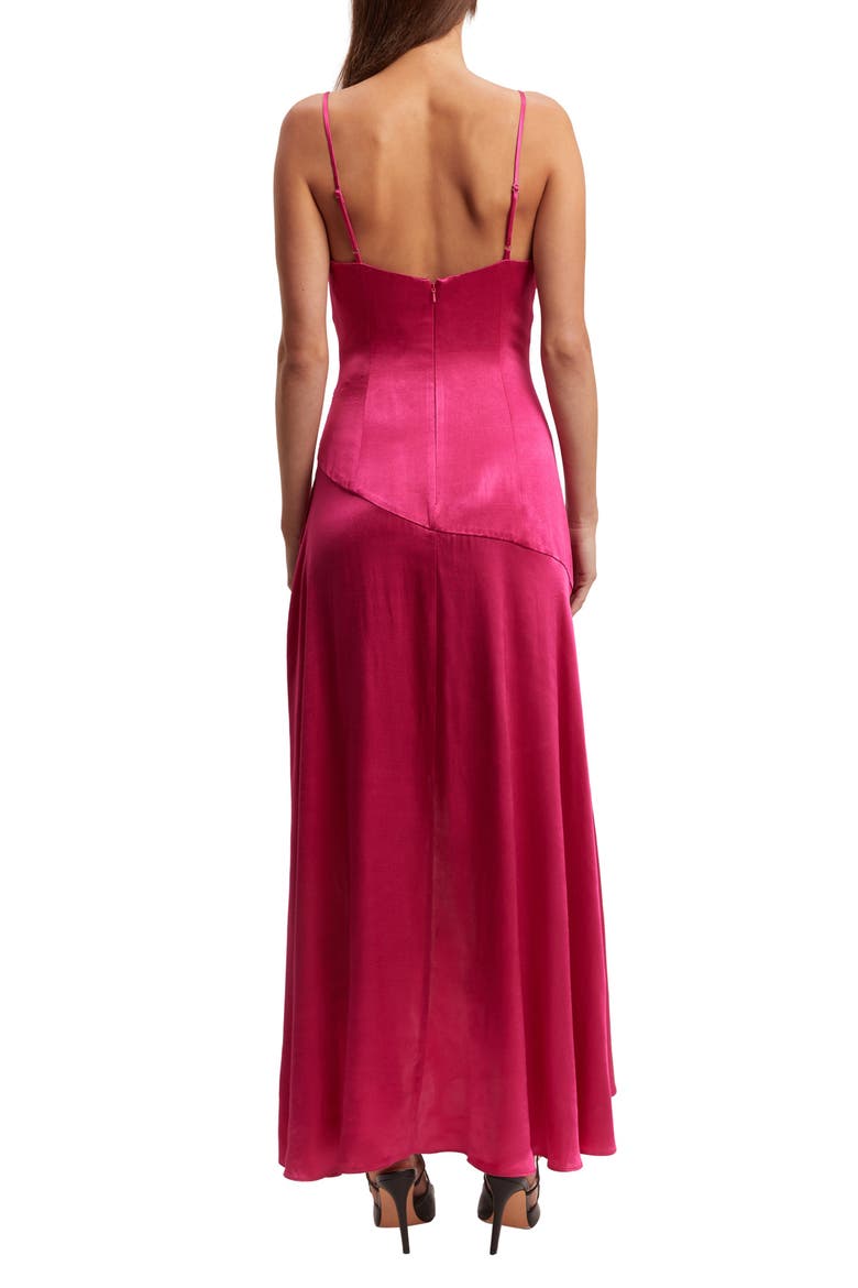 Sorella Ruffle Cocktail Midi Dress, Alternate, color, MAGENTA