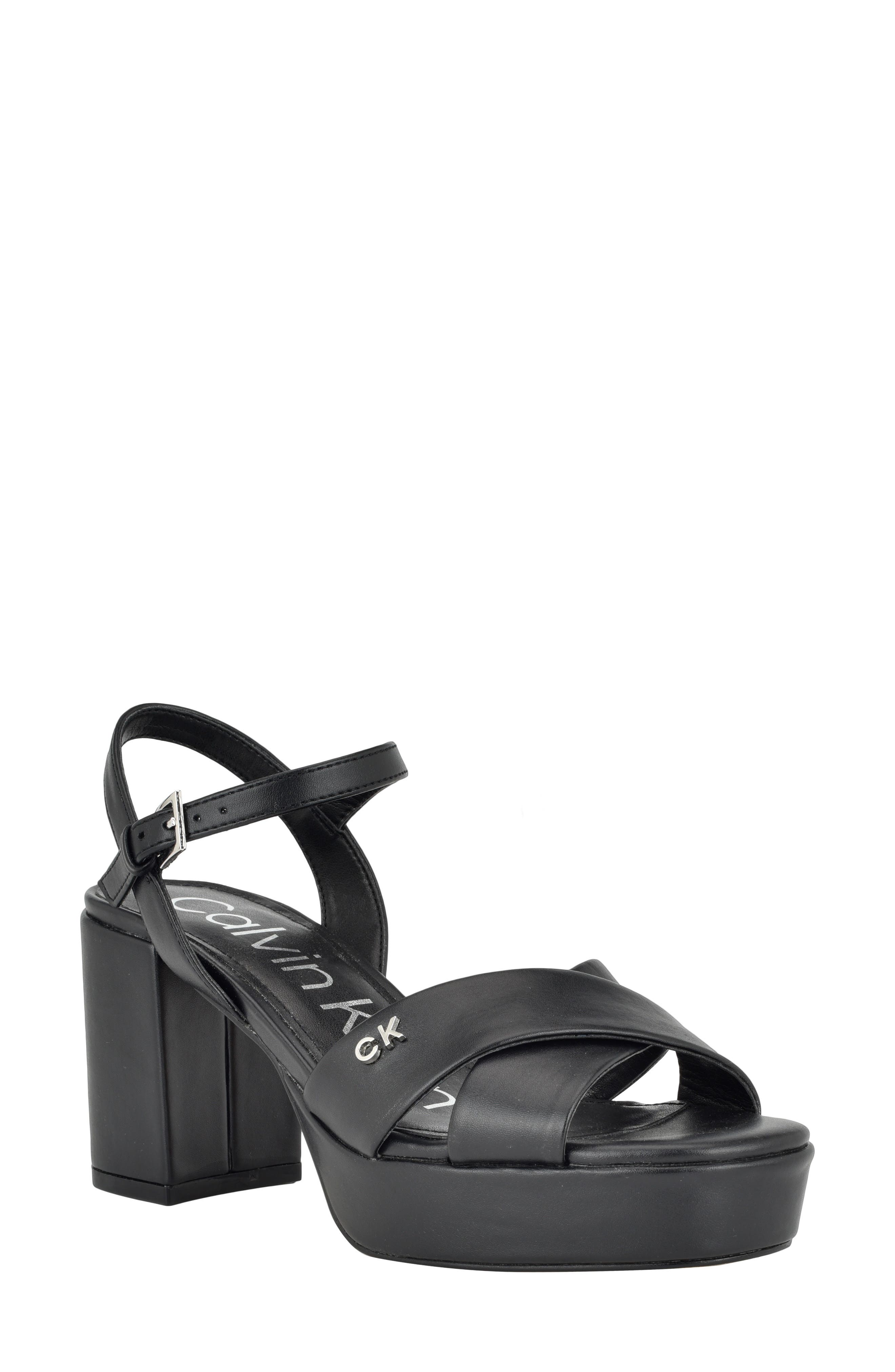 Calvin Klein Lorita Block Heel Sandal, Main, color, 