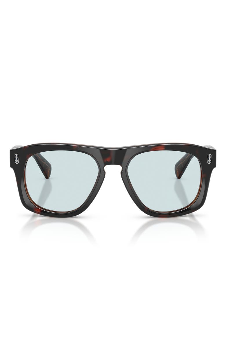 Brunello Cucinelli Alke 53mm Polarized Pillow Sunglasses, Main, color, Havana / Blue Transition