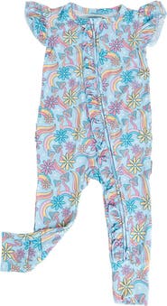 Charlie Lou Baby® Groovy Fall After All Flutter Sleeve Zip Romper