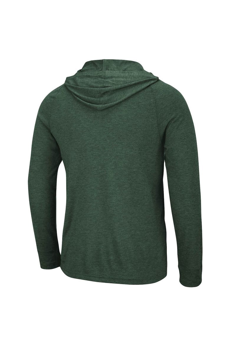 Men's Colosseum Heathered Green Michigan State Spartans Big & Tall Wingman Raglan Hoodie T-Shirt, Alternate, color, Heather Green