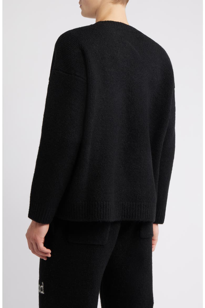 Oversize Crewneck Sweater, Alternate, color, BLACK
