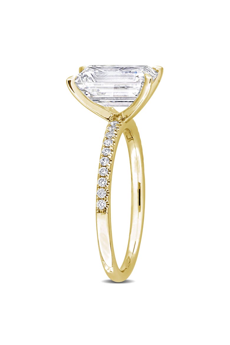 3-1/10 CTW Lab-Grown Diamond Emerald-Cut Ring 14k, Alternate, color, Yellow Gold