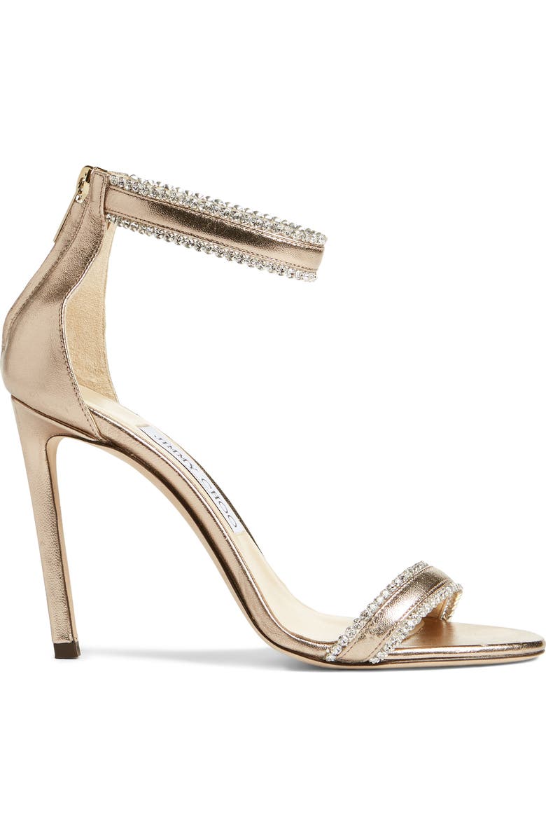 Jimmy Choo Dochas Metallic Embellished Strap Sandal, Alternate, color,
