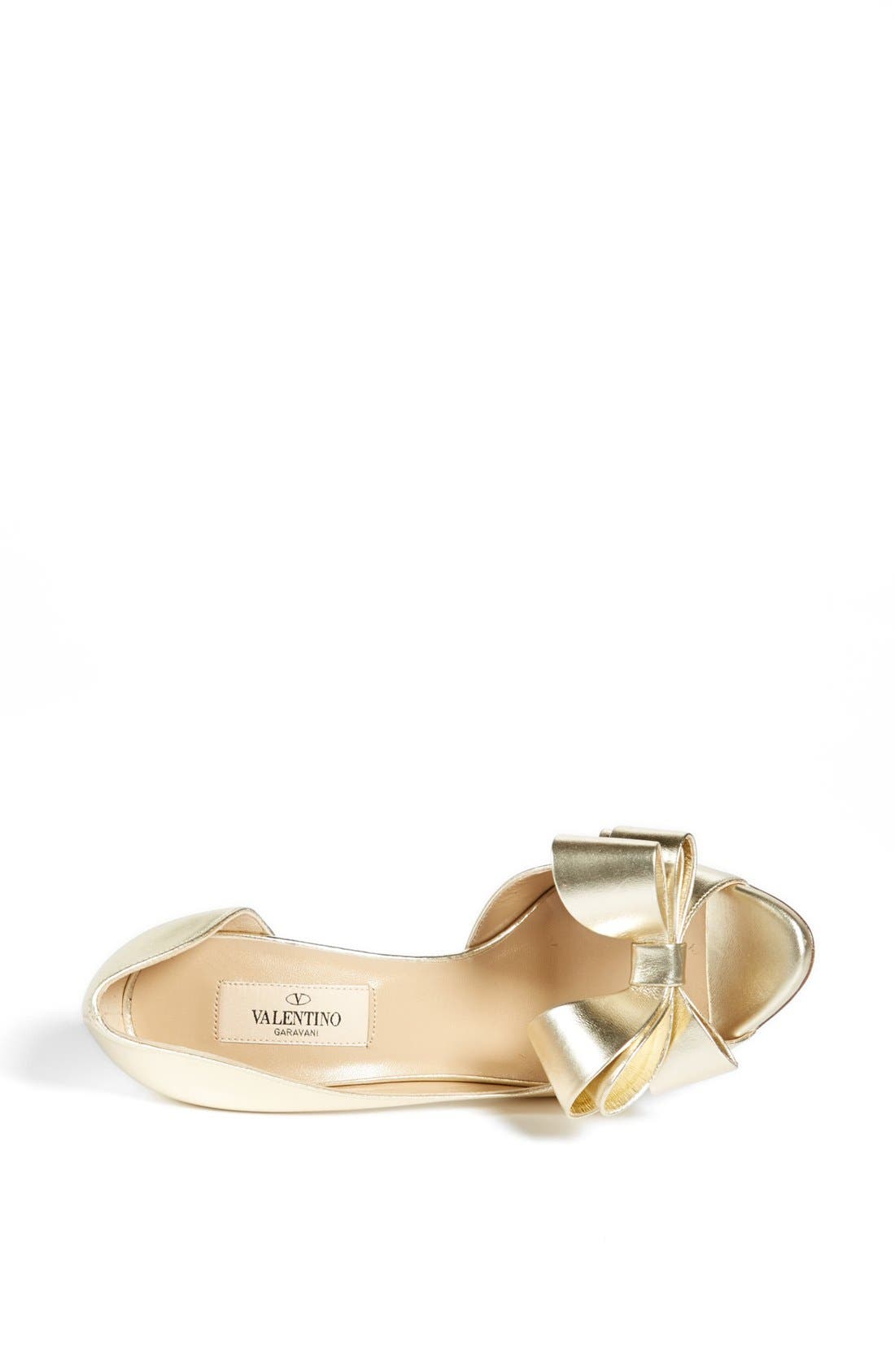 Valentino 'Couture Bow' D'Orsay Pump, Alternate, color, PLATINUM