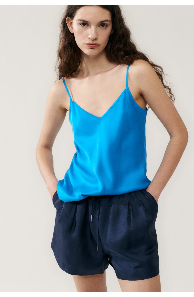 SILK LAUNDRY TWILL SLOUCH SHORTS MIDNIGHT, Alternate, color, 