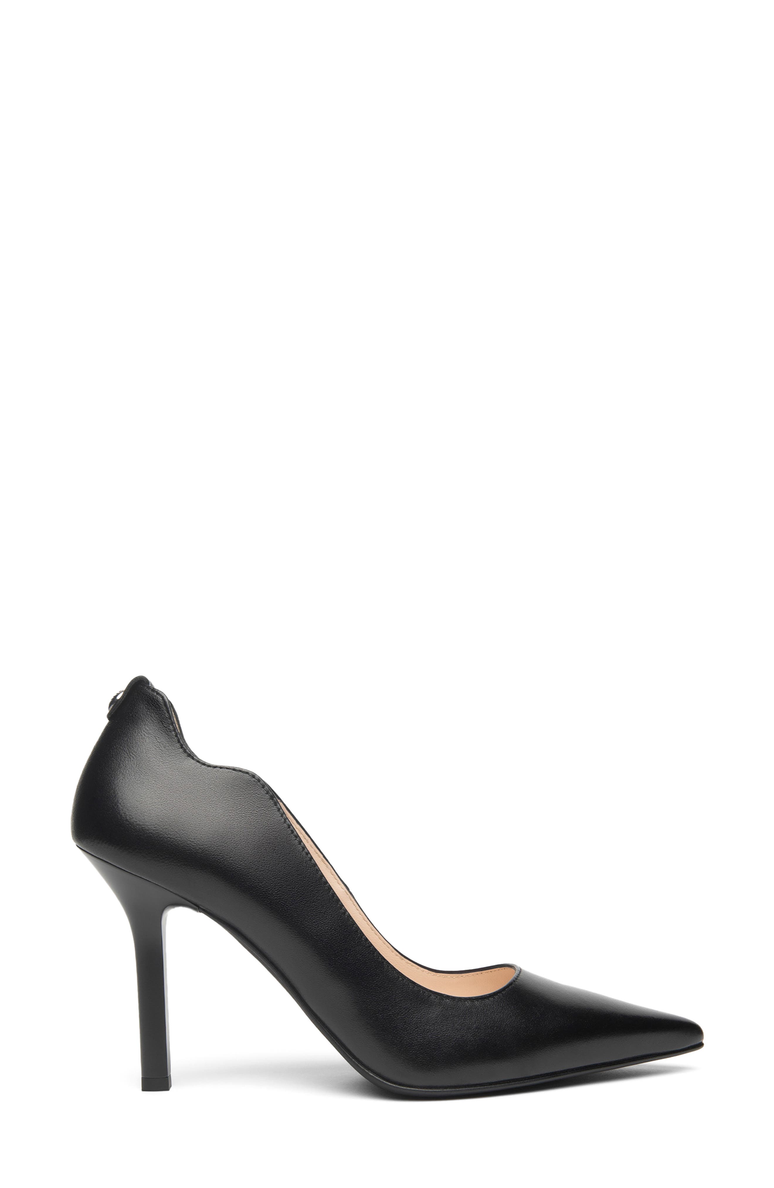 Scallop Pointed Toe Pump, Alternate, color, BLACK