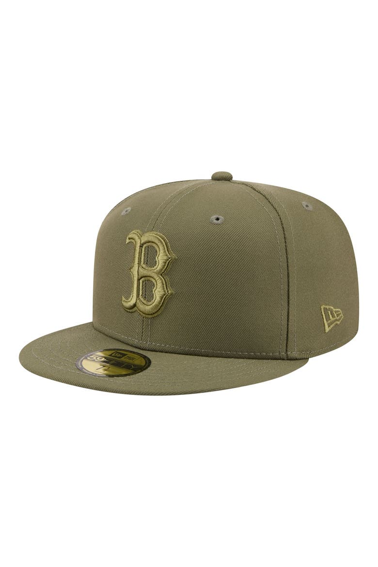 Men's New Era Olive Boston Red Sox Color Pack 59FIFTY Fitted Hat, Main, color, Olive