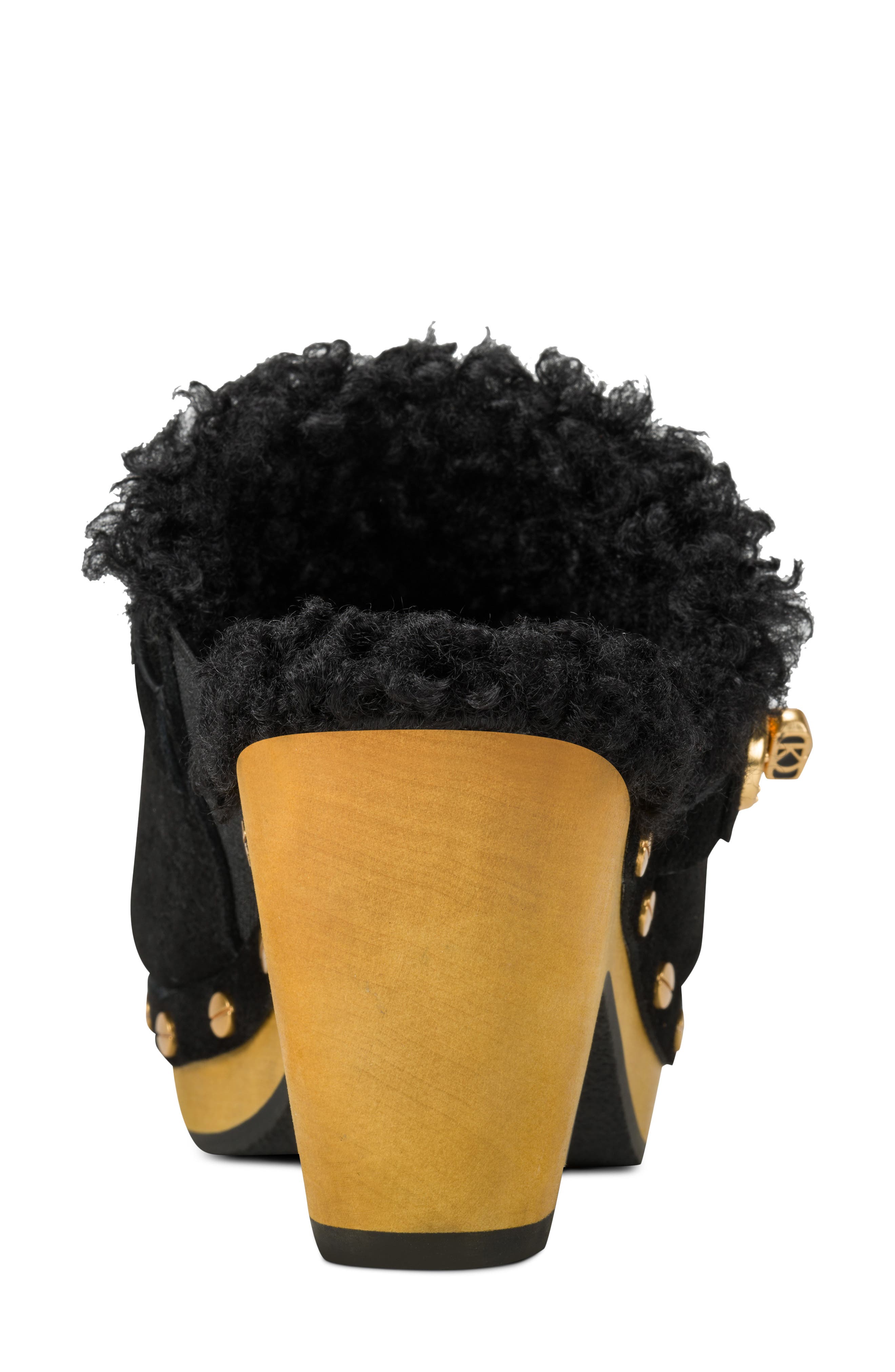 Idella Faux Shearling Clog, Alternate, color, BLACK