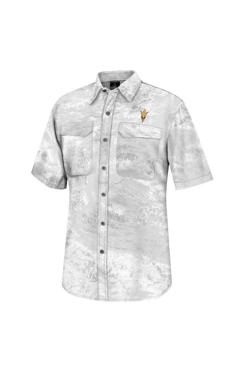 COLOSSEUM Men's Colosseum White Arizona State Sun Devils Realtree Aspect Charter Full-Button Fishing Shirt, Alternate, color,