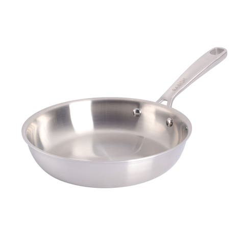 8 Inch Stainless Steel Tri-Ply Double Riveted Fry Pan