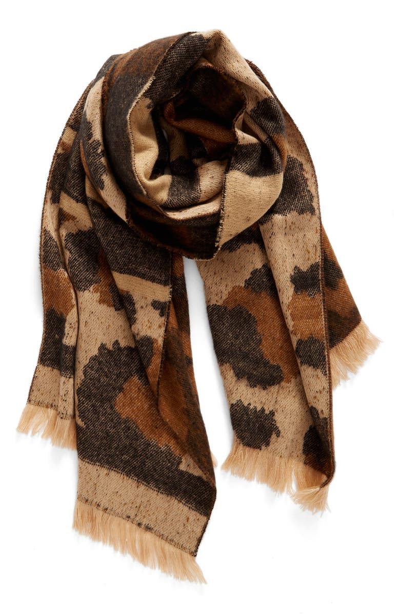 BP. Mixed Leopard Pattern Scarf, Main, color,
