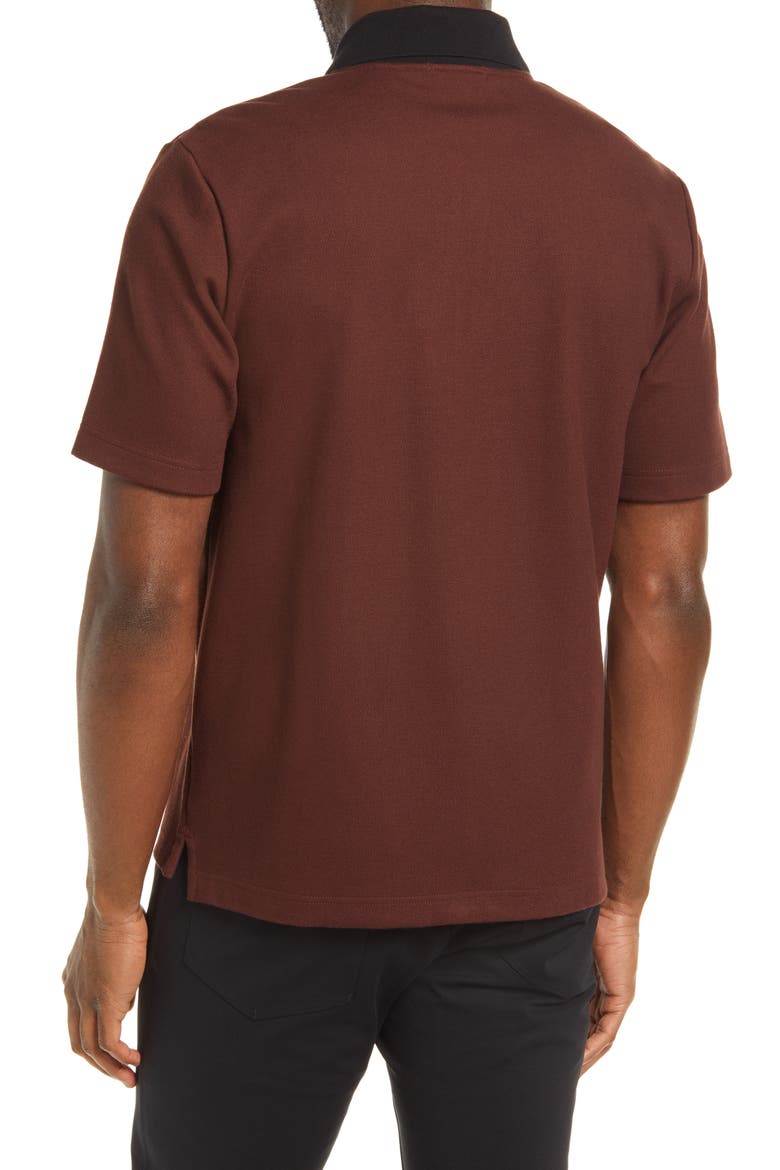 Carsone Short Sleeve Piqué Zip Polo, Alternate, color, DARK PIMENTO MULTI