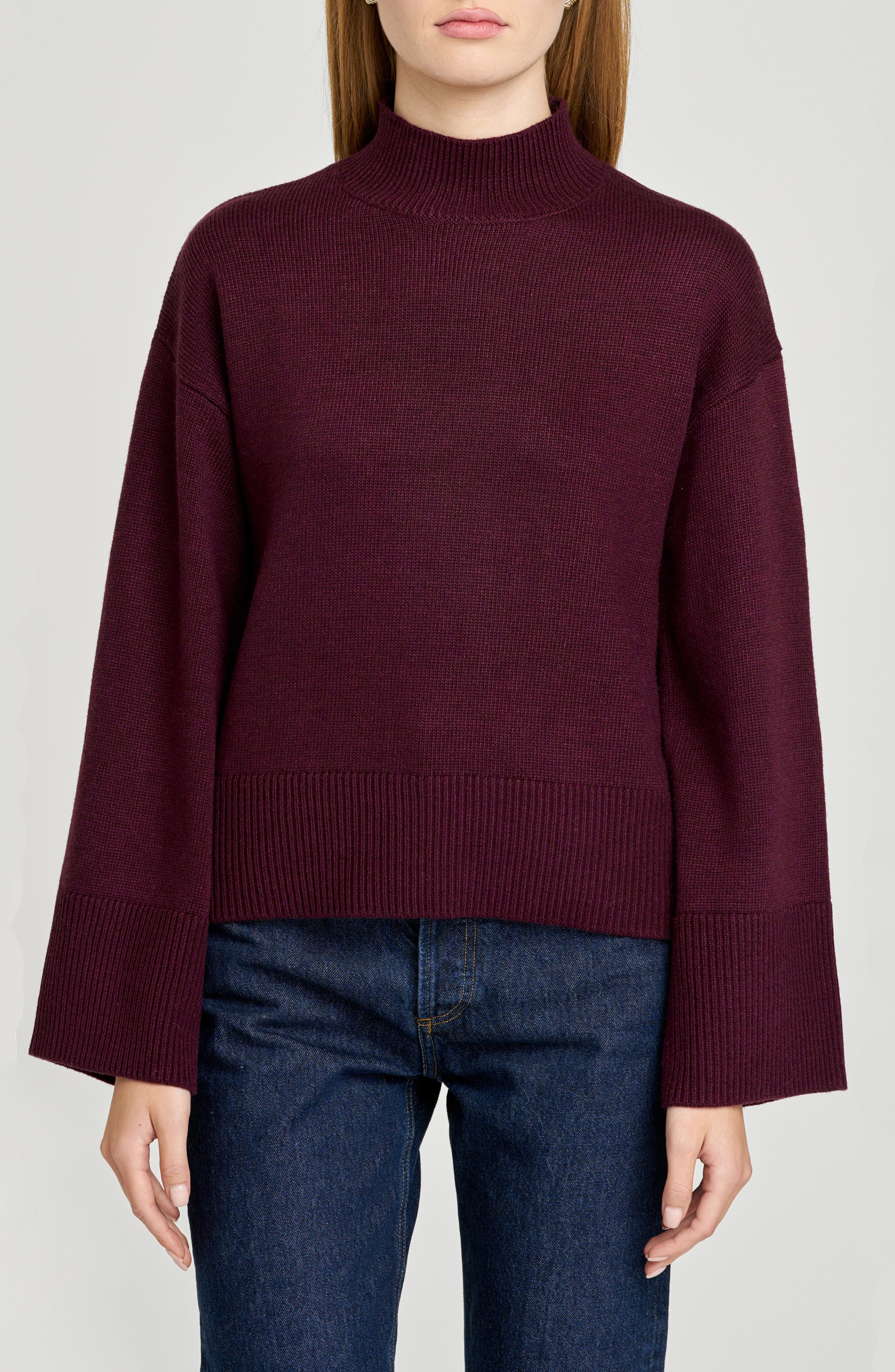 WAYF Addison Mock Neck Sweater