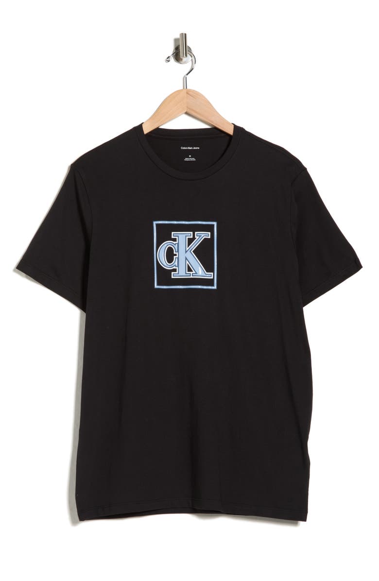 Calvin Klein Outline Box Logo Graphic T-Shirt, Alternate, color, Black