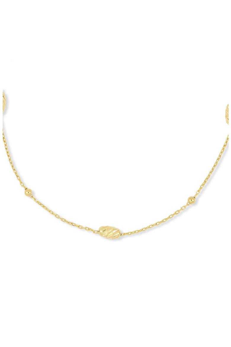 14K Yellow Gold Textured Station Chain Bracelet, Alternate, color, 14KY