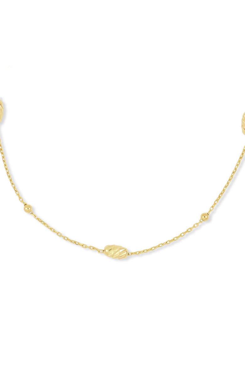 Bony Levy 14K Yellow Gold Textured Station Chain Bracelet, Alternate, color, 14Ky