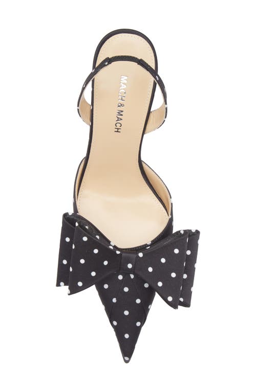 Mach&mach Mach & Mach Le Cadeau Bow Polka Dot Slingback Pump In Multi