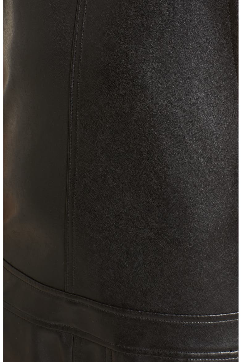 Faux Leather Overalls, Alternate, color, BLACK