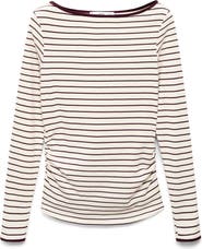 MANGO Boat Neck Long Sleeve Cotton Maternity Top