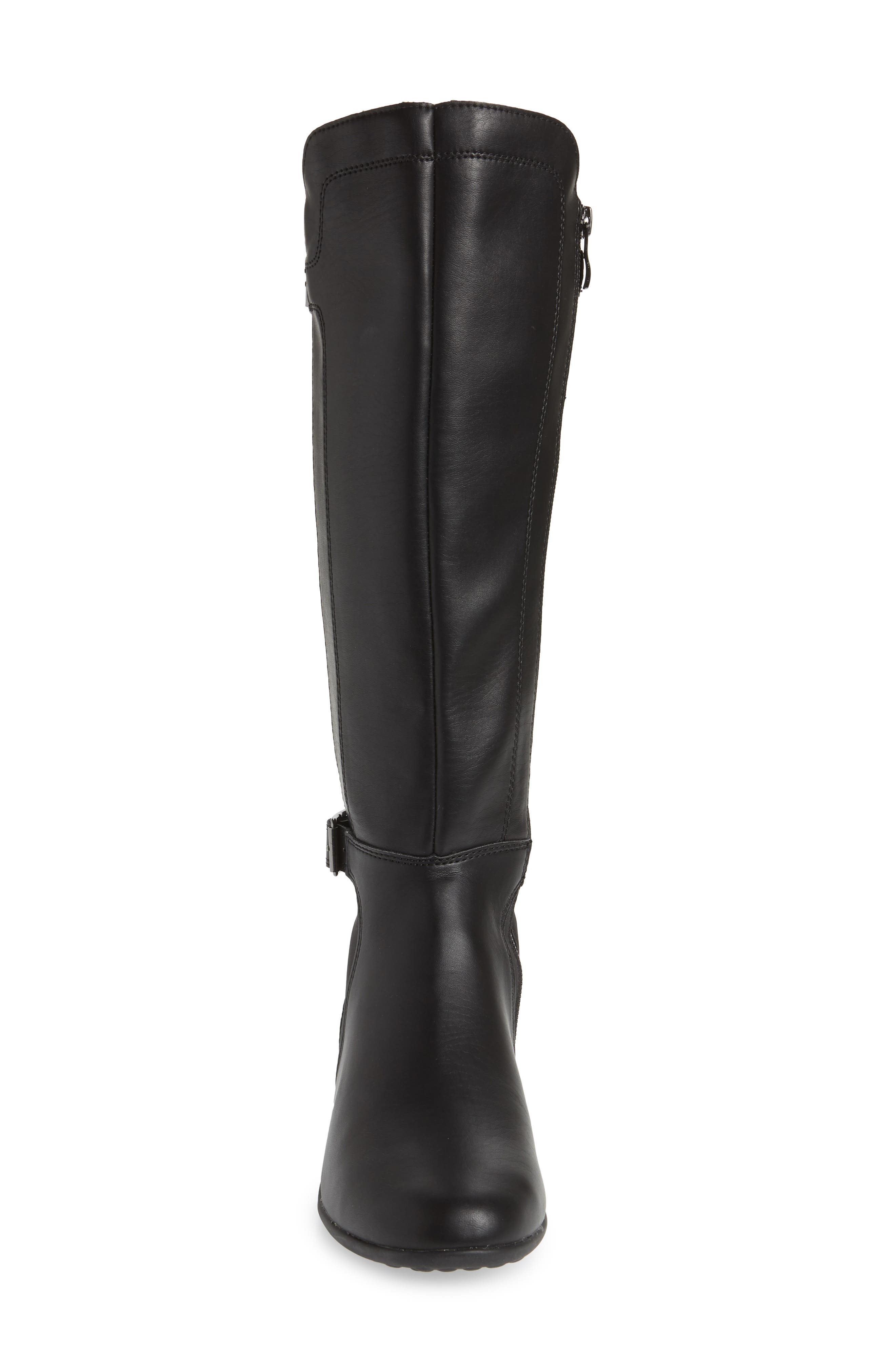 Bria Knee High Boot, Alternate, color, BLACK FAUX LEATHER