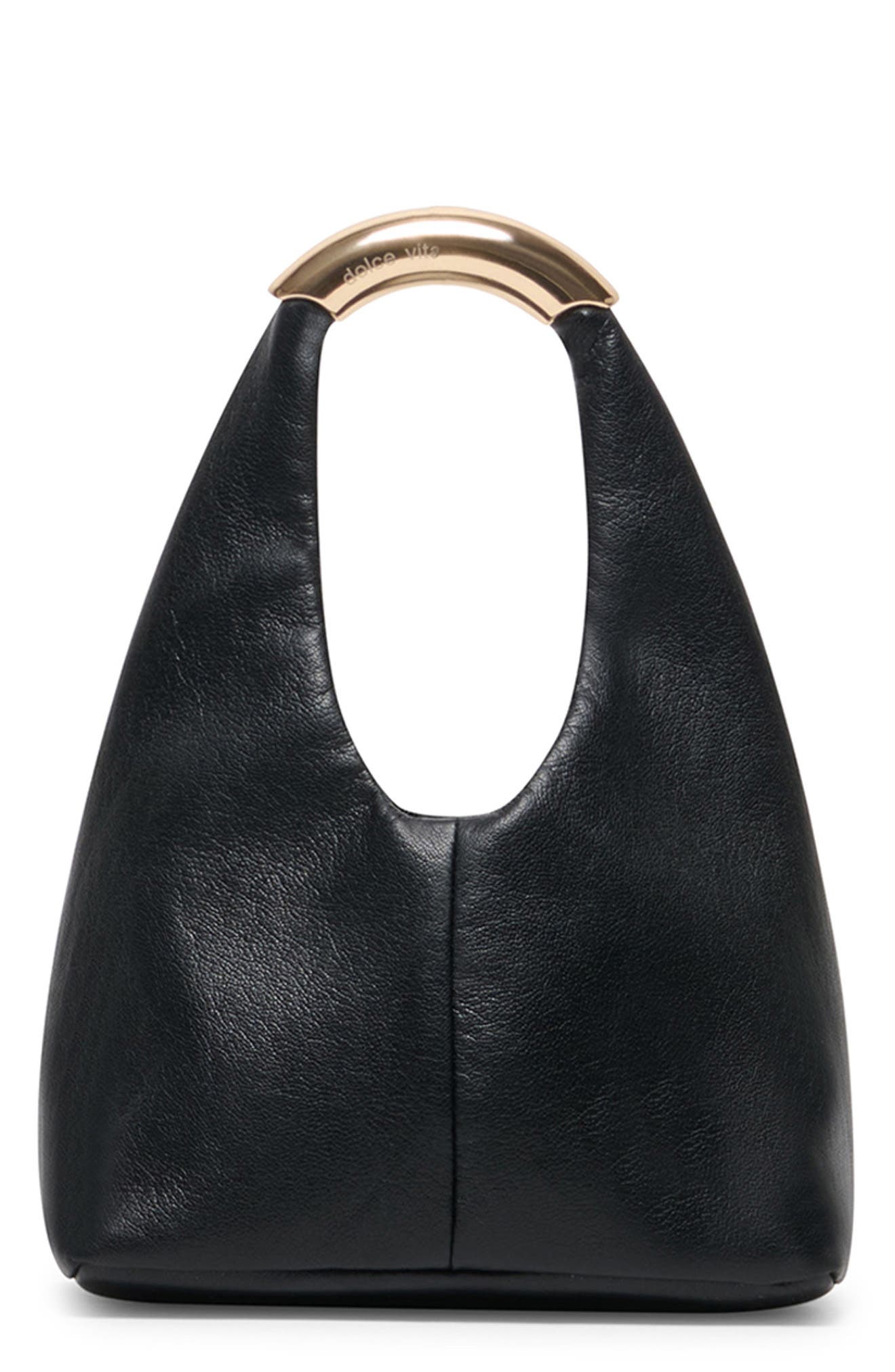 Evelisse Faux Leather Hobo Bag, Main, color, BLACK