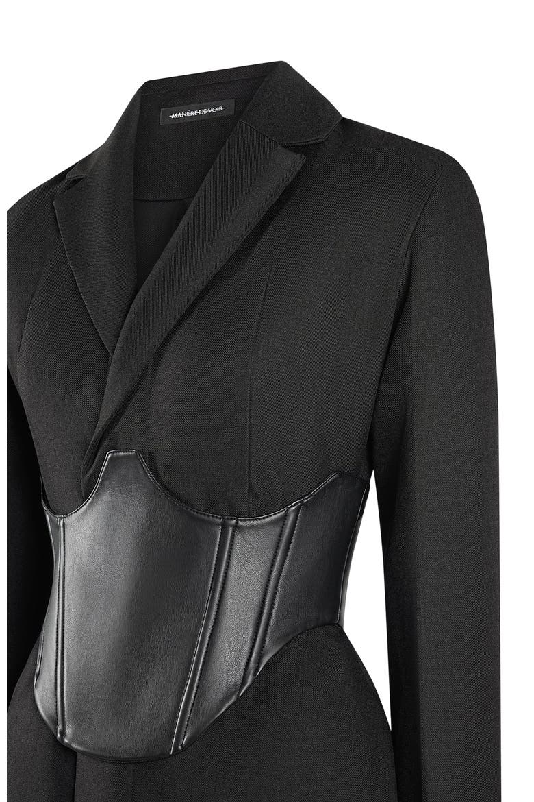 Tailored Blazer Dress with Reversible Corset, Alternate, color, Black