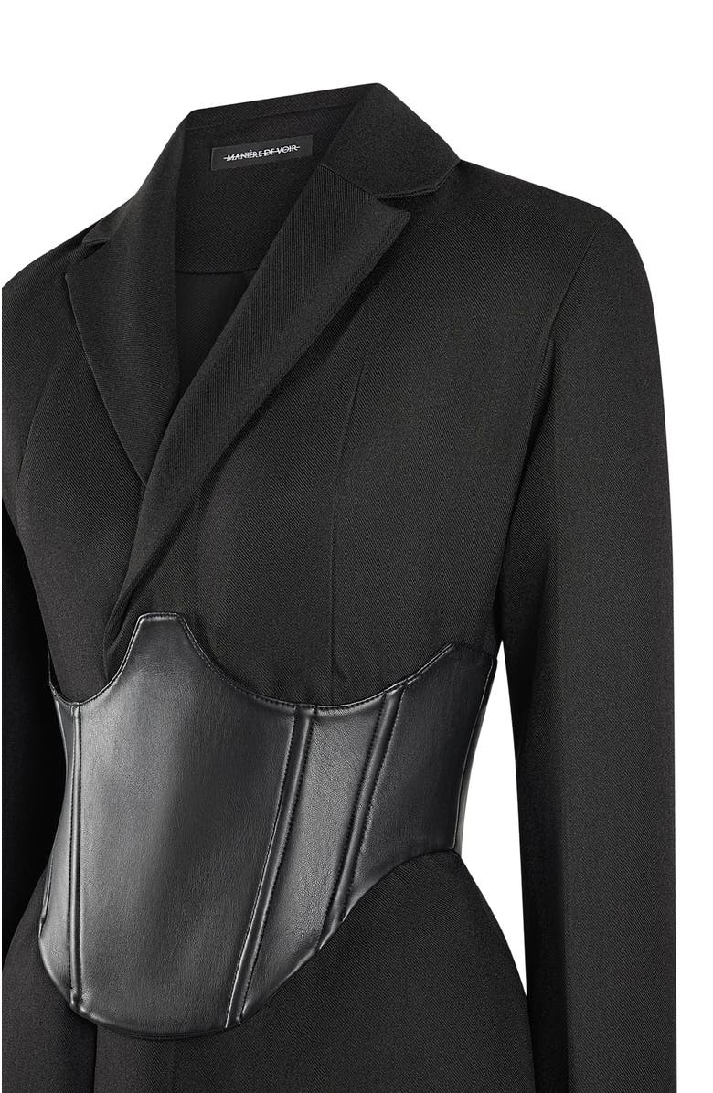 Manière De Voir Tailored Blazer Dress with Reversible Corset, Alternate, color,