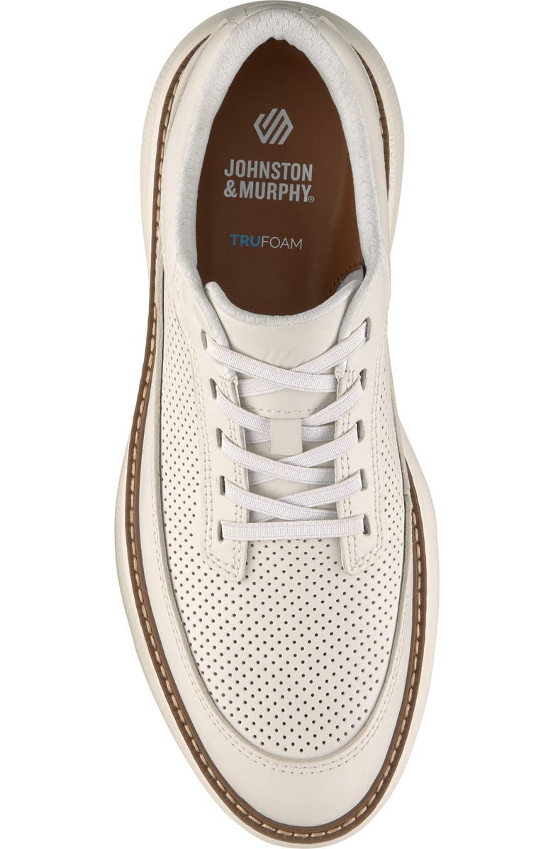 Johnston & Murphy <p>Hayden Stretch U-Throat Leather Oxford (Men) </p>, Alternate, color, White Full Grain
