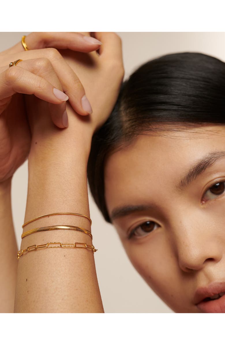 Monica Vinader Snake Chain Bracelet, Alternate, color, 18Ct Gold Vermeil / Diamond