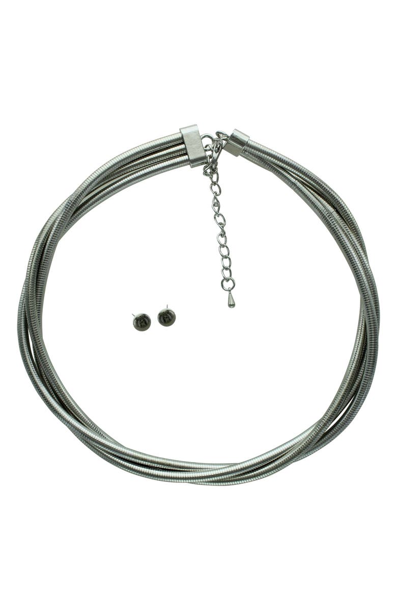 OLIVIA WELLES Twist Tube Chain Necklace, Main, color, Silver