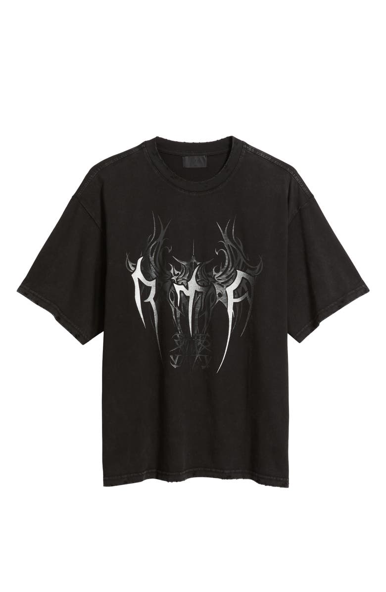 RtA Colin Cyber Sigilism Oversize Graphic T-Shirt, Main, color, Black Cyber Sigilism