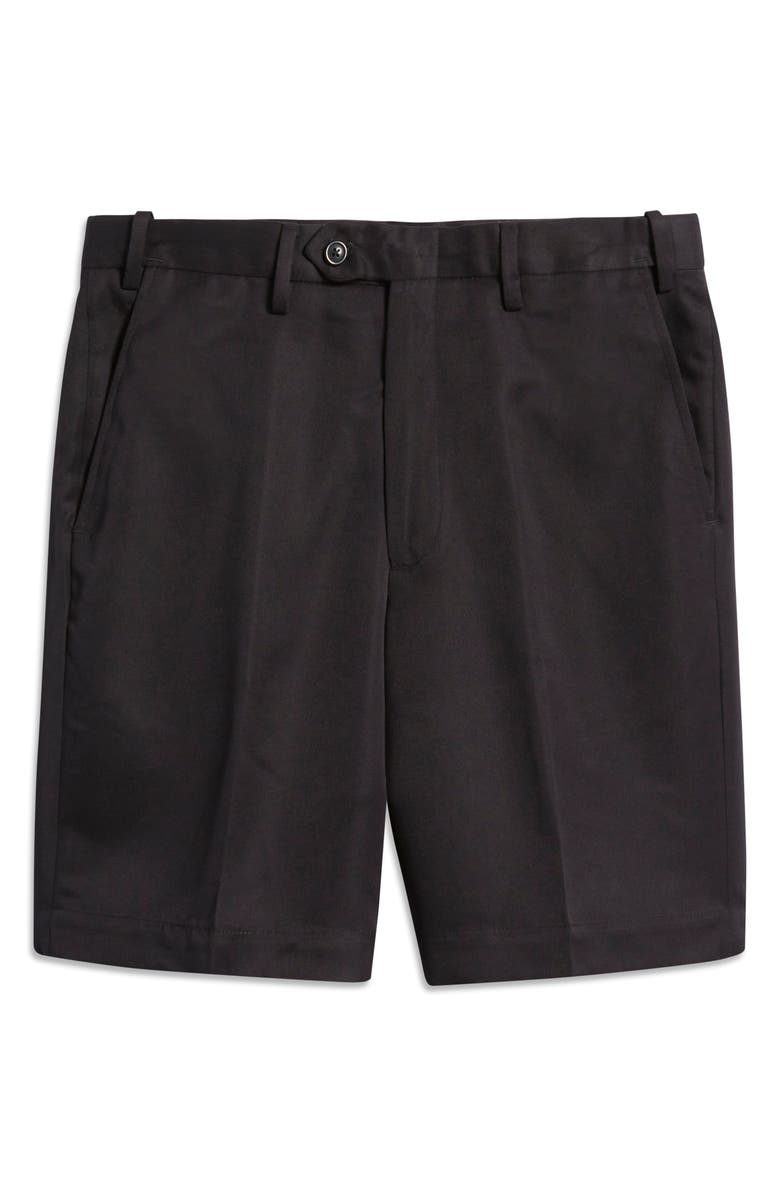 Berle Microfiber Self Sizer Flat Front Shorts, Alternate, color, Black