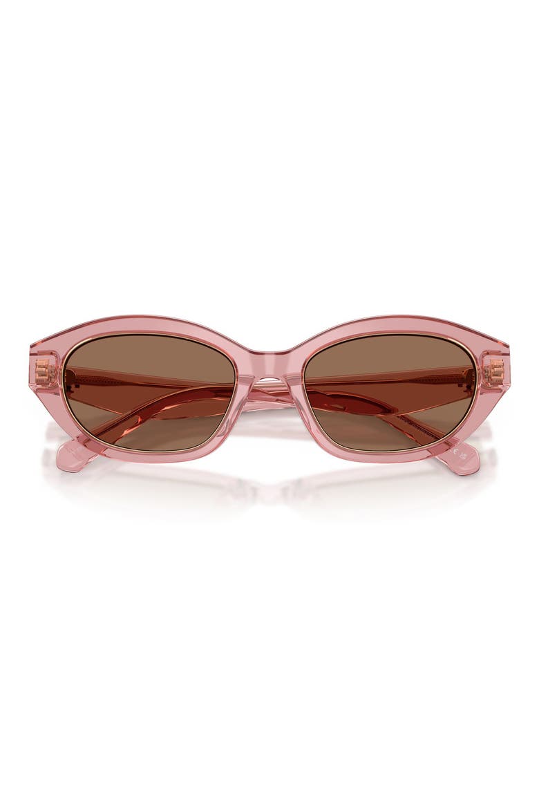 52mm Irregular Sunglasses, Alternate, color, TRANSPARENT PINK / DARK BROWN