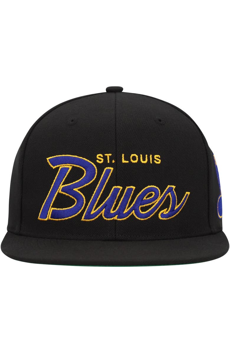 Mitchell & Ness Men's Mitchell & Ness Black St. Louis Blues Core Team Script 2.0 Snapback Hat, Alternate, color, Black
