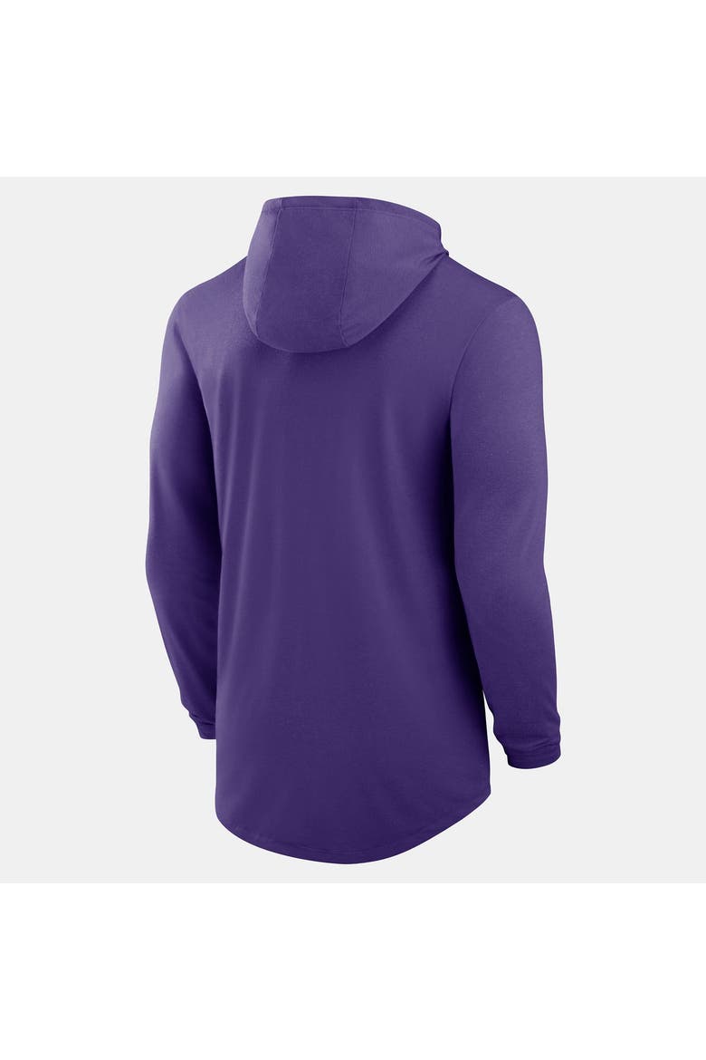 Men's Nike Purple LSU Tigers Primetime Pattern Tri-Blend Dri-FIT Long Sleeve Hooded T-Shirt, Alternate, color, Purple