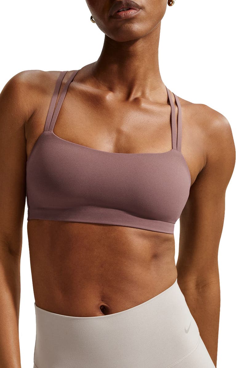 Nike Zenvy Strappy Light-Support Padded Sports Bra, Main, color, Tattoo/ White